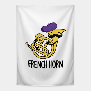 French Horn Cute Music Instrument Pun Tapestry