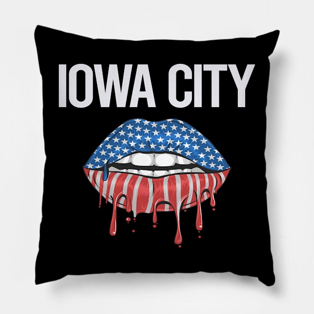 USA Flag Lips Iowa City Pillow by rosenbaumquinton52