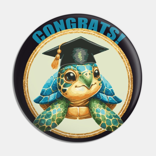 Congrats Graduation Turtle Pin by Heartsake