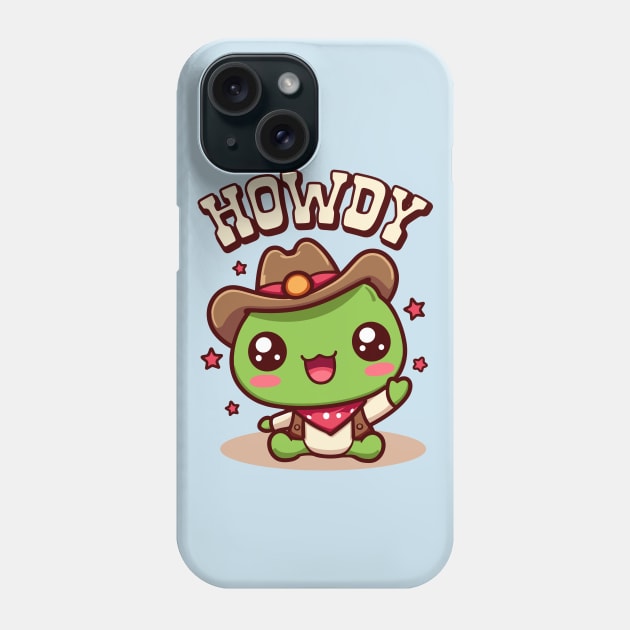 Howdy Frog Kawaii Cowboy Toad With a Hat Phone Case by Cuteness Klub