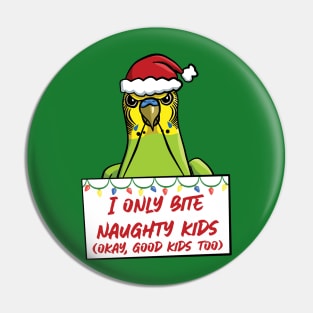 Only Bite Naughty Kids Male Green Budgie Pin