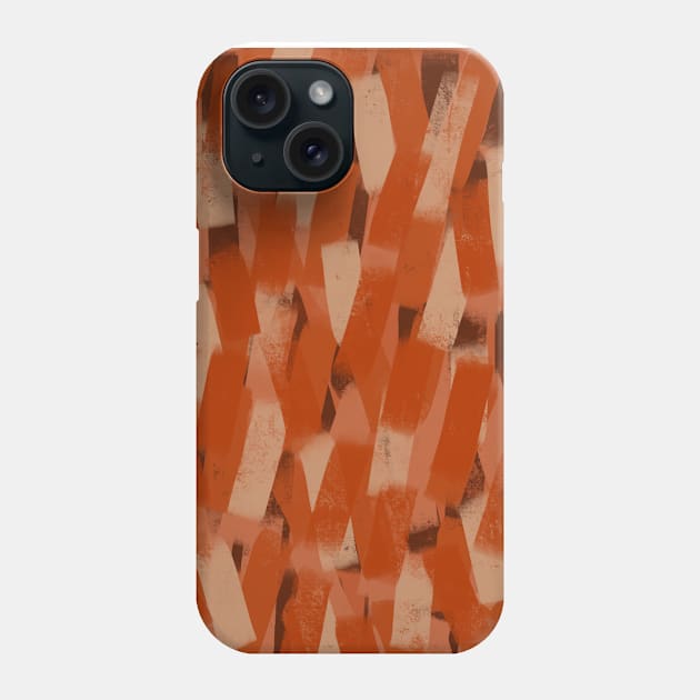 Burnt Orange, Rust, Striped Smudge Pattern Phone Case by OneThreeSix