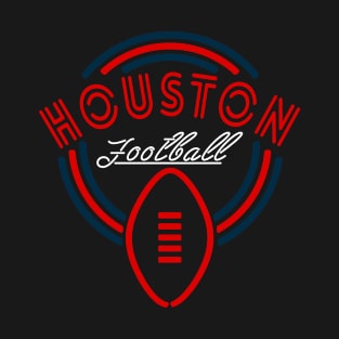 Neon Sign Houston Football T-Shirt