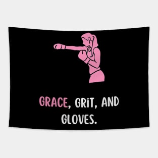 grace, grit gloves dark Tapestry