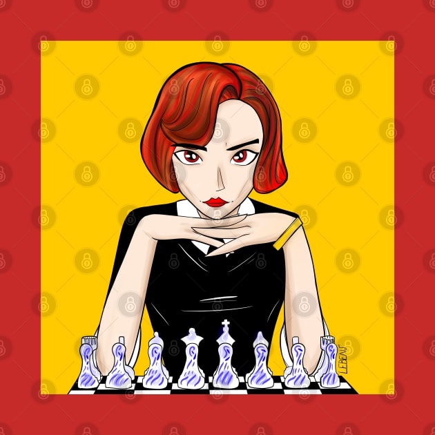 beth the queen and champion in chess games by jorge_lebeau