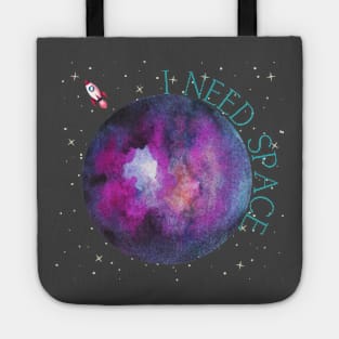 I Need Space - Watercolor Tote