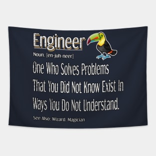 Funny Engineer Definition Awesome Engineering Gift For Bird Lovers Tapestry