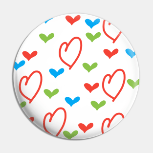 Hearts pattern Pin