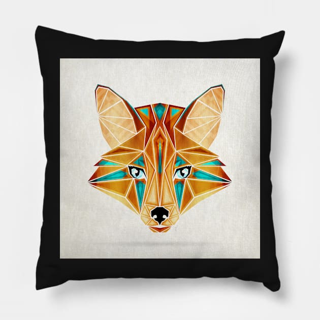 Blue fox Pillow by Manoou