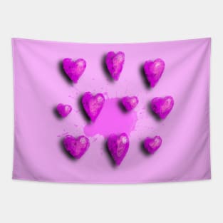 Pink Hearts for You Tapestry