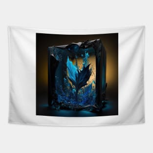 Black and blue abstract digital art Tapestry