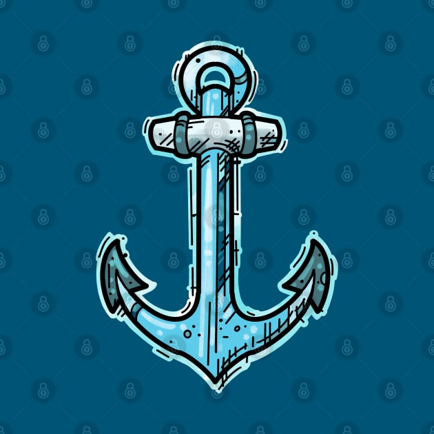 Blue anchor, sailor tattoo sketch style by weilertsen