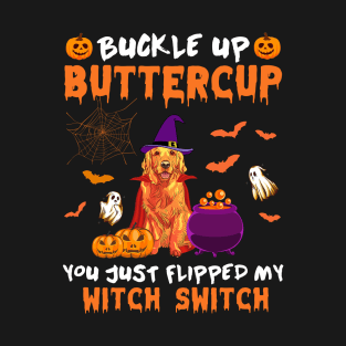 Buckle Up Buttercup Golden Retriever Halloween T-Shirt