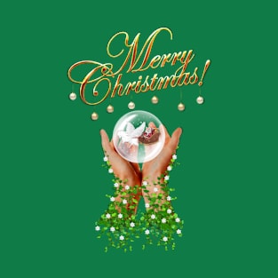 Merry Christmas Greeting. Pegasus, The Helping Hand T-Shirt