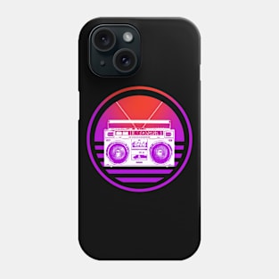 Retro boombox sunset Phone Case