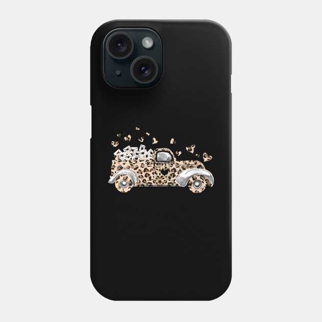 Buffalo Leopard Truck With Hearts Valentine's Day Phone Case by cyberpunk art