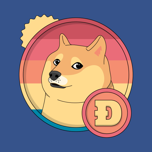 Retro Dogecoin Logo Funny Crypto Merch by Popculture Tee Collection