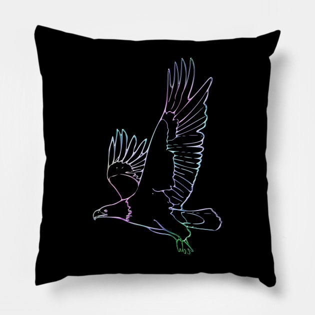 Eagle Bird Animal Wildlife Forest Nature Chrome Graphic Pillow by Cubebox