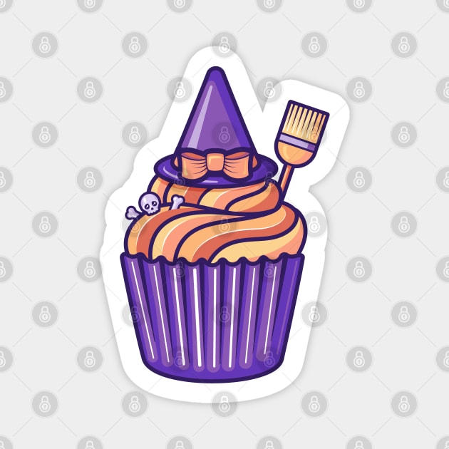 Witchy cupcake on dark bg Magnet by Sugar & Bones