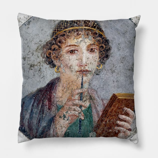 Sappho Pillow by Mosaicblues