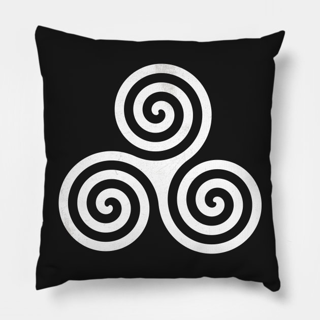 Celtic Triple Spiral Pillow by Pushloop