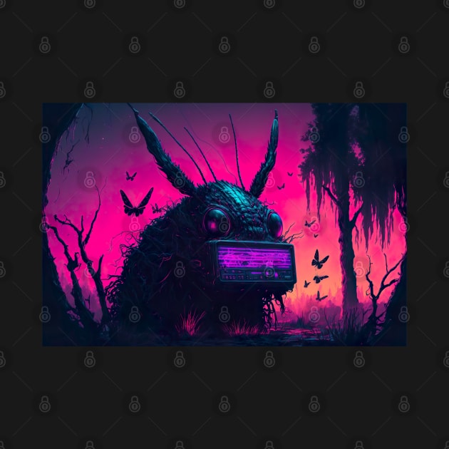 Cute Alien Cyberpunk Insect In A Swamp by Nightarcade