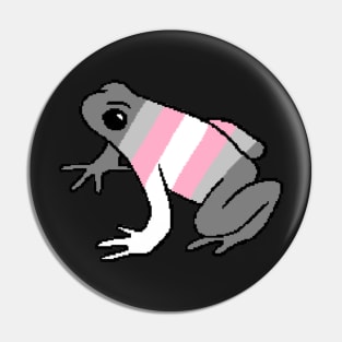 Pixel Demigirl Frog Pin