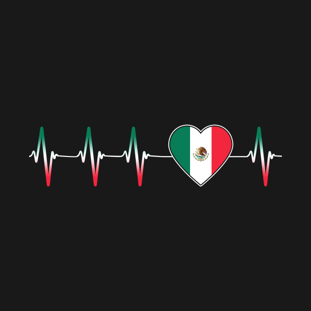 Mexican Heartbeat I Love Mexico Country Flag Heart Family by Eyes4