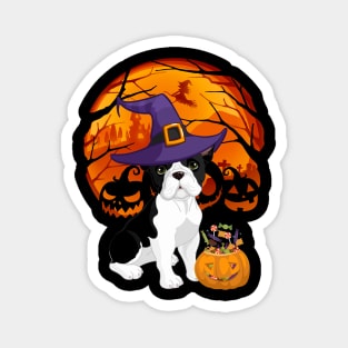 French bulldog pumpkin witch Magnet