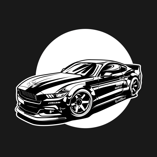 Ford Mustang pony GT Eco boost 2016 illustration graphics by ASAKDESIGNS