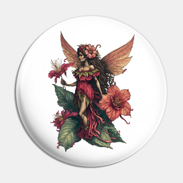 Hibiscus Flower Fairy Girl Cute Hawaii Cicely Mary Barker Pin by peachycrossing