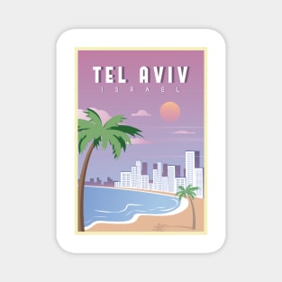 Tel Aviv, Israel - Vintage Travel Poster Magnet