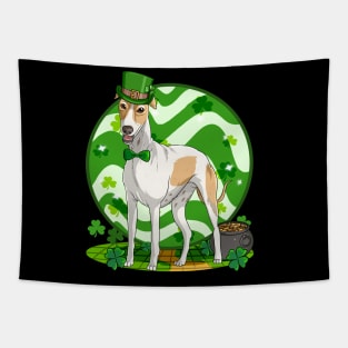 English Greyhound Dog St Patricks Day Leprechaun Tapestry