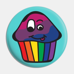 Bisexual Pride Rainbow Cupcake Pin