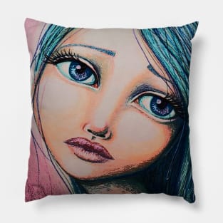Blue Girl Pillow