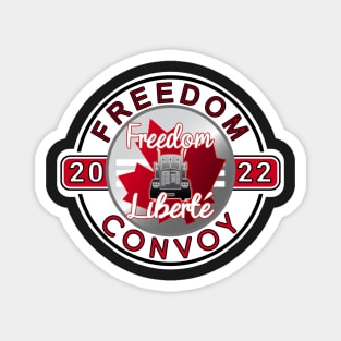 TRUCKERS FOR FREEDOM -LIBERTE - FREEDOM CONVOY 2022 TRUCKERS RED Magnet