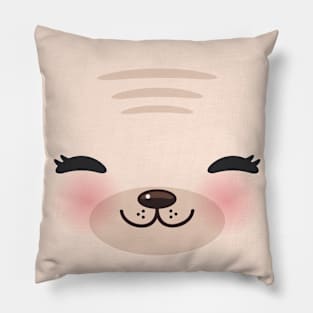 Kawaii funny muzzle with pink cheeks Pillow