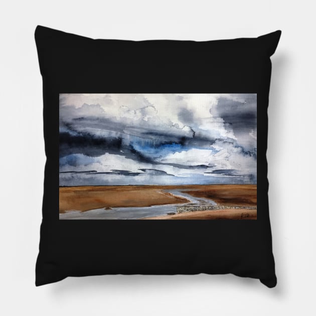 Early Evening on Old Hunstatnton Beach Pillow by bobpetcher