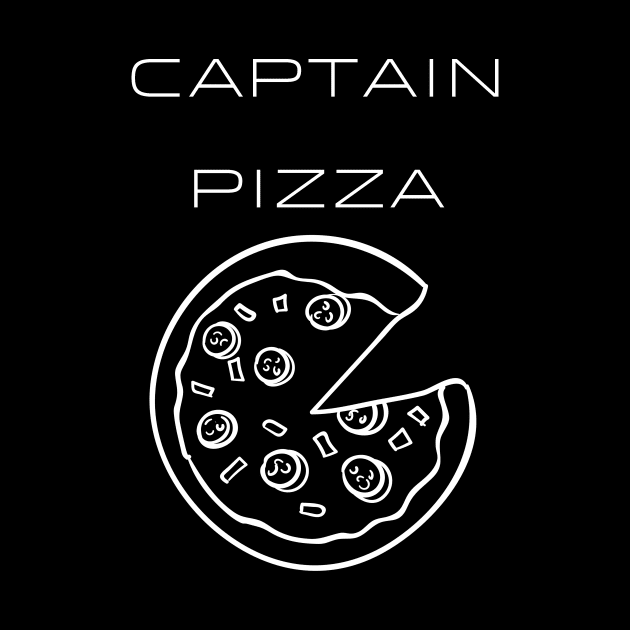 Captain Pizza Typography White Design by Stylomart