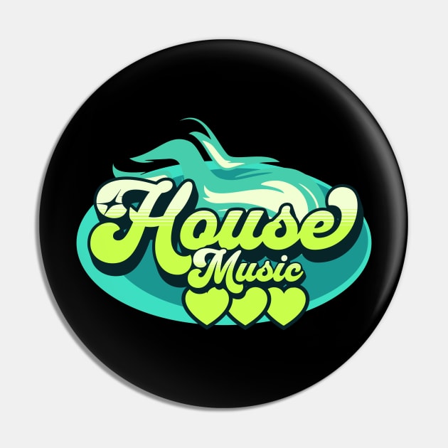 HOUSE MUSIC-House Music Heat (aqua blue/lime) Pin by DISCOTHREADZ 