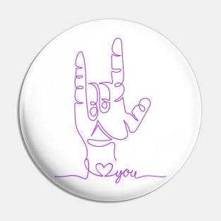 I love you hand sign Pin