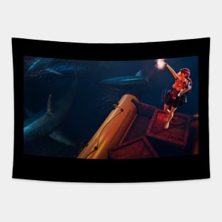 Tomb Raider - sharks Tapestry