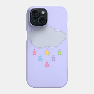 Raining Rainbow Raindrop Rain Cloud in Purple Phone Case