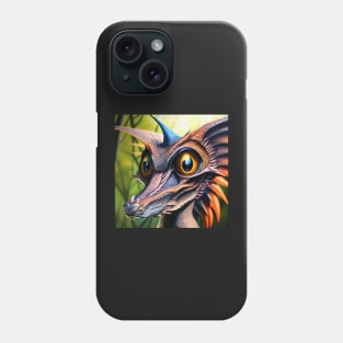 Colorful Purple Jungle Dragon with Big Eyes Phone Case