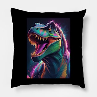 Colourful T Rex Dinosaur Pillow