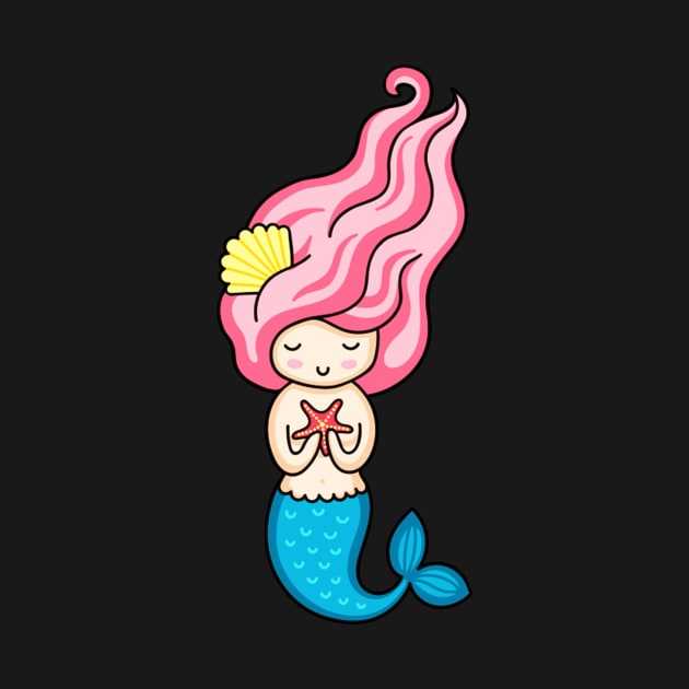 Cute Happy Mermaid Lover - Girly Cute Funny Design by LazyMice