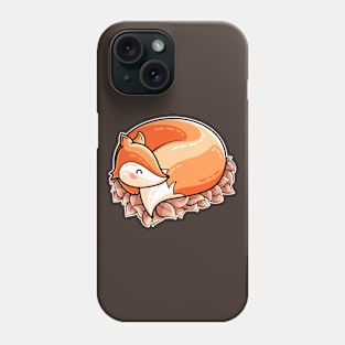 Kawaii Cute Fox Curled in Leaves Phone Case