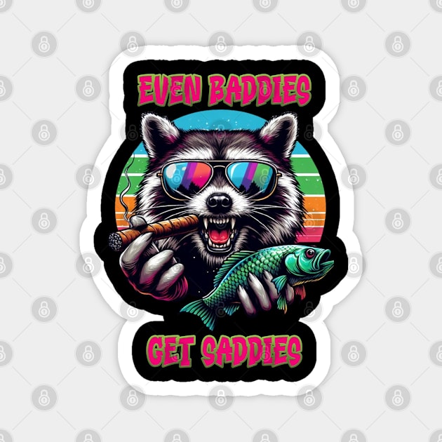 Even Baddies Get Saddies Racoon With A Fish Magnet by coollooks