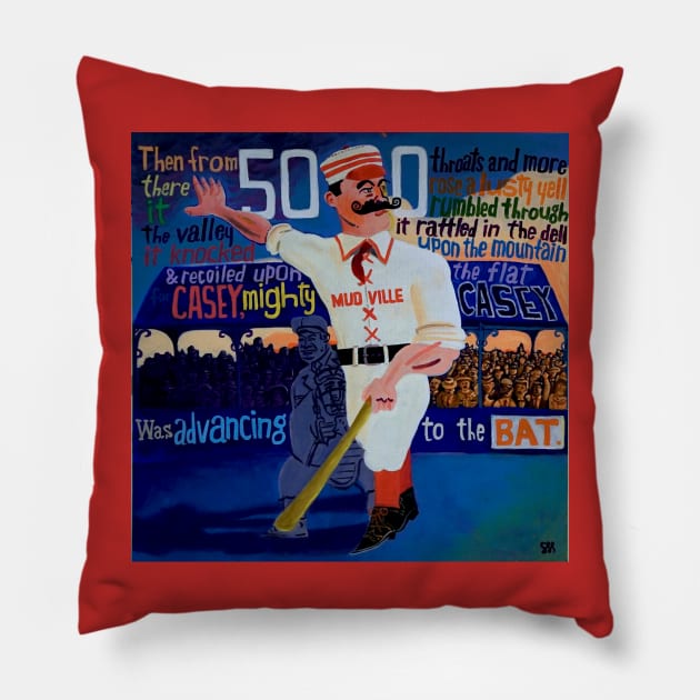 Casey at the Bat Pillow by SPINADELIC