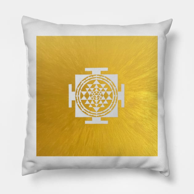 Shri Yantra Weiss Pillow by wernerszendi